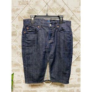 7 For All Mankind Denim Skirt 26 Womens Dark Wash Pencil Y2K Stretch Made USA